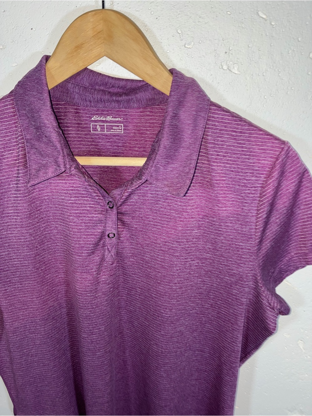 Eddie Bauer Purple Striped Polo